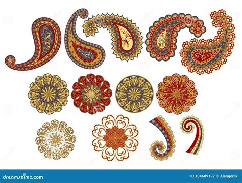 Vector Decorative Paisley Mandala Elements Stock Vector