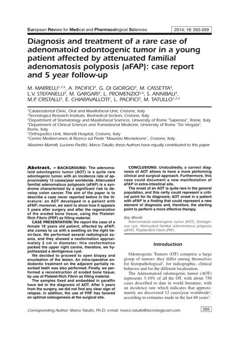 Pdf Diagnosis And Treatment Of A Rare Case Of Adenomatoid Odontogenic