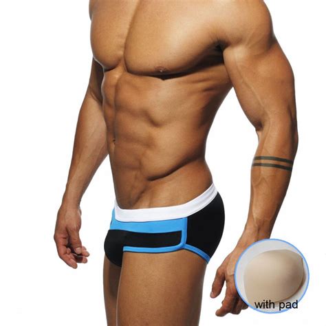 Swim Trunks Men Swimwear Sexy Push Up Cup Pad Enhancement Gay Low Rise