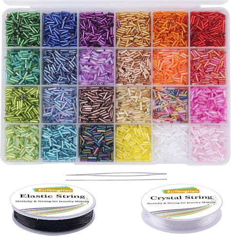 Eutenghao Pcs Tube Beads Kit Glas Bugle Seed Beads Kleine