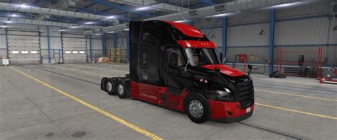 Ats Cascadia Black Red Skin V Skins Trucks Mod F R American