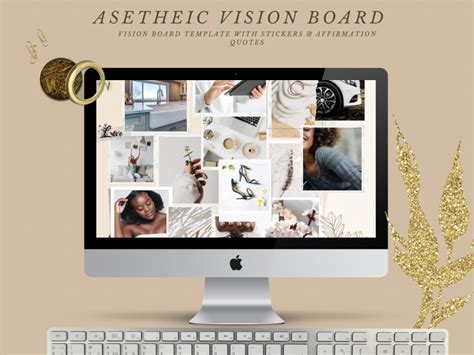 Aesthetic Vision Board Template ( Canva ) -