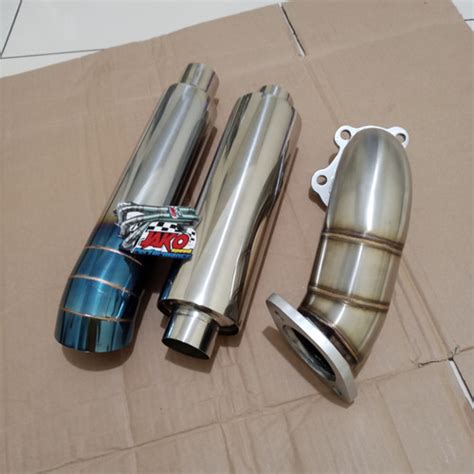 Jual Set Downpipe Knalpot Racing Panther Turbo Full Stenlis Exhaust