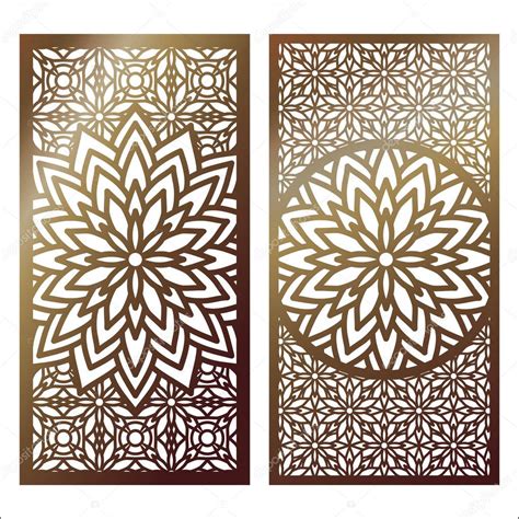 Conjunto De Panel De Corte Láser Vectorial Plantilla De Patrón Para Decorativo P 2023