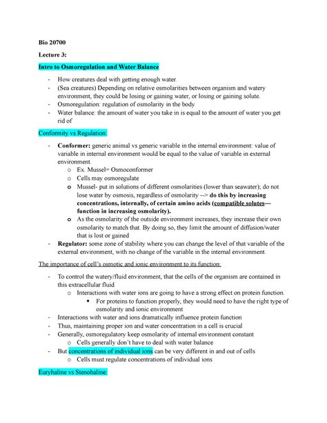 Bio 207 Lecture 3 Notes Jay Edelman Bio 20700 Lecture 3 Intro To