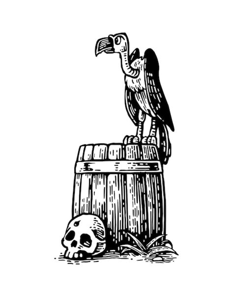 Griffin Sitzt Auf Fass Mit Totenkopf Tag Der Toten Dia De Los Muertos