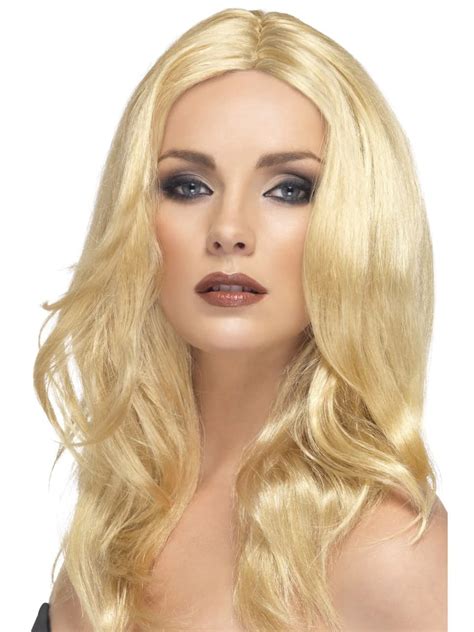 Blonde Superstar Wig Celebrity Pop Star Long Wavy Supermodel Abracadabra Fancy Dress