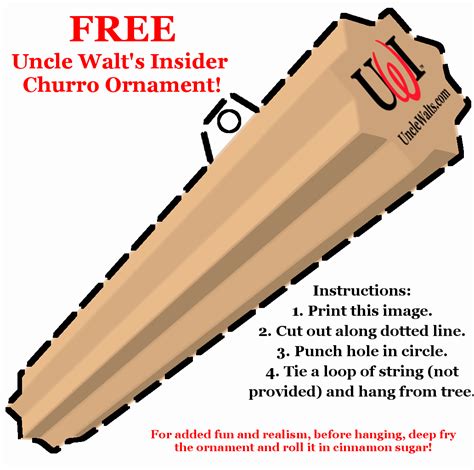 Free Churro Ornament Our T To You Uncle Walts Insider