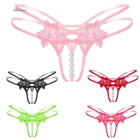 Sexy G String Floral Lace Strap Thong Imitation Pearl Women Honeymoon Underwear Shopee Singapore