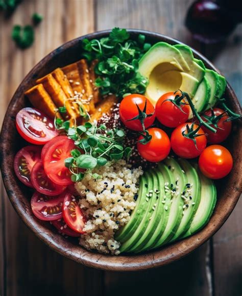 Colorful Vegan Buddha Bowl Premium Ai Generated Image