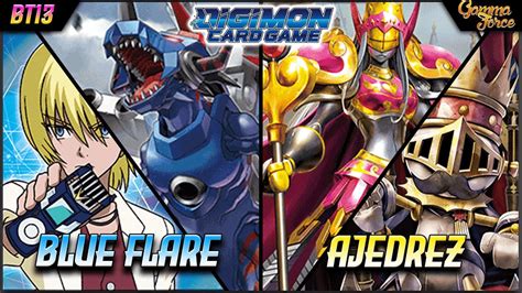 BLUE FLARE Vs AJEDREZ DECK BT13 Digimon TCG YouTube