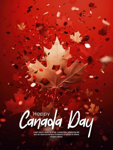 Une Affiche Pour La Fête Du Canada Avec Une Feuille D érable Et Les