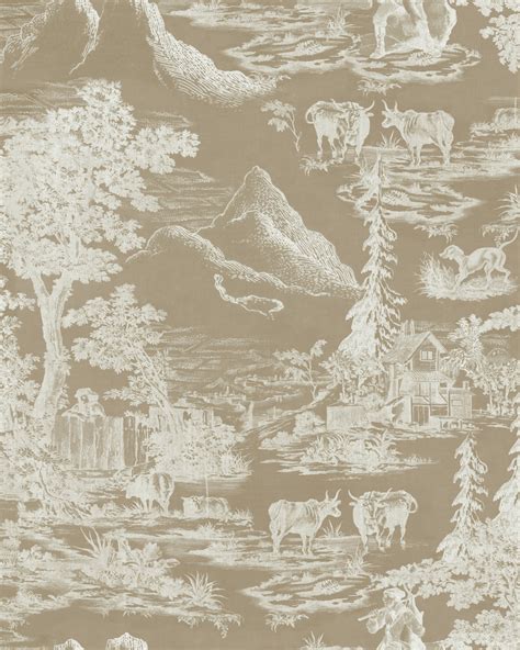 TOILE DU TYROL Taupe Wallpaper