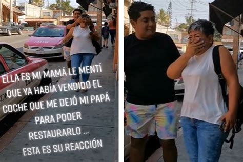 Video Joven Sorprende A Su Mamá Tras Restaurar El Auto Que Su Papá Le