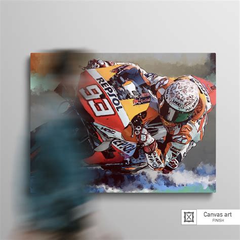 Marc Marquez Moto Gp Fine Art Limited Edition Print Canvas Etsy