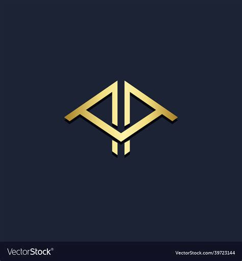 Shape Line Geometry Arrow Gold Logo Royalty Free Vector