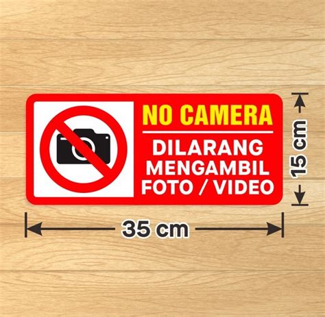 Jual Sticker Stiker Sign No Camera Dilarang Mengambil Foto Video 35 X