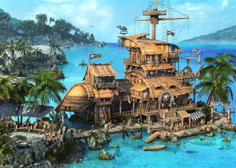 Pin On Pirates Fantasy Art Landscapes Fantasy Landscape Fantasy City