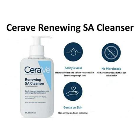 Promo Cerave Renewing Sa Face Cleanser For Normal Cleanser With Salicylic Acid 8 Oz Diskon 8 Di