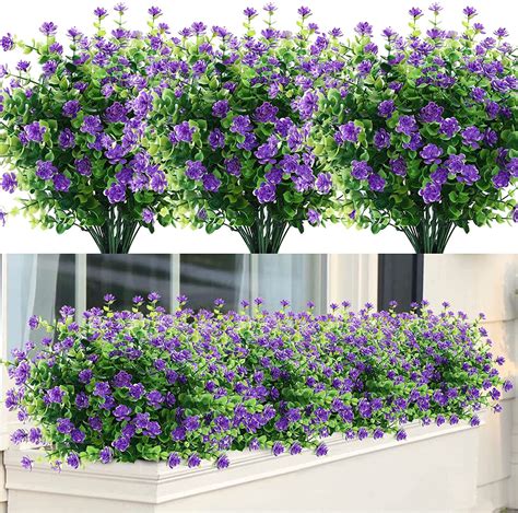 Grnshts Bundles Artificial Flowers Outdoor Fake Flowers For