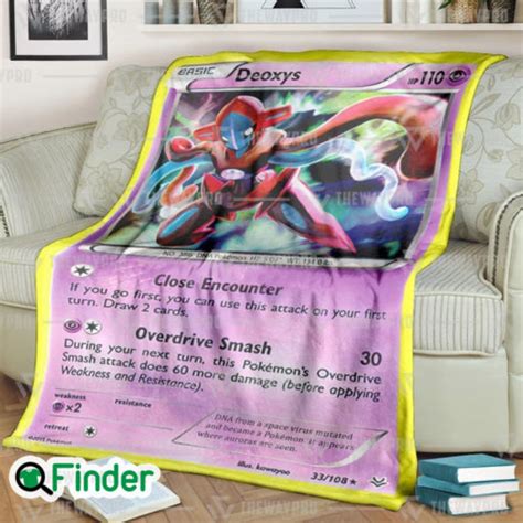 Deoxys Pokemon Trading Card Fleece Blanket Q Finder Trending Design T