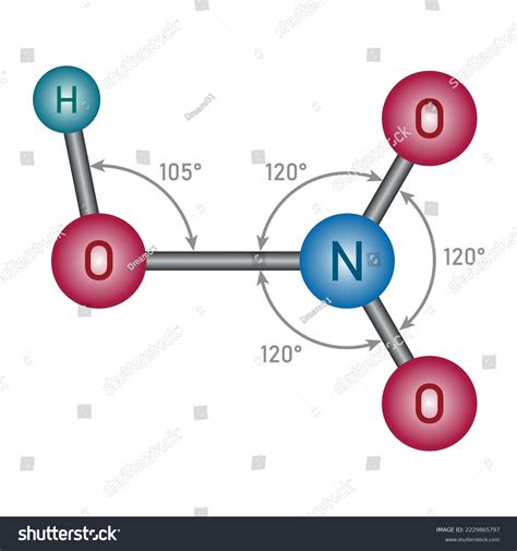 Estructura molecular del ácido nítrico (HNO3).: vector de stock (libre ...