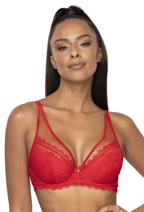 Biustonosz Push Up Czerwony Estelle M 0198 11 75E MAT Lingerie Moda