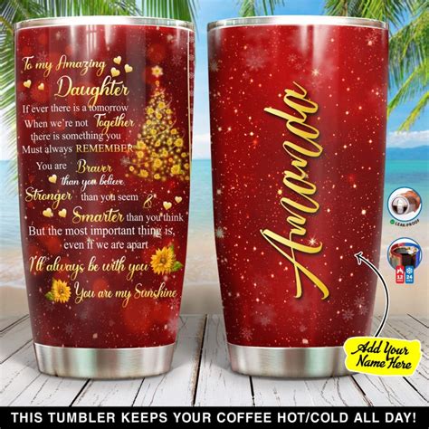 To Daughter Red Personalized Tumbler Teeuni