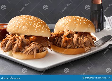 Barbeque Pork Pulled Sandwich Stock Illustrations Barbeque Pork