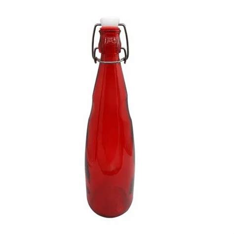 Red Colored Glass Water Bottle at Rs 72/piece | Glass Bottles for Fridge in Hyderabad | ID ...