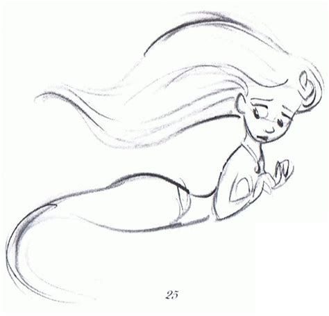 Walt Disney Sketches - Princess Ariel - Walt Disney Characters Photo ...