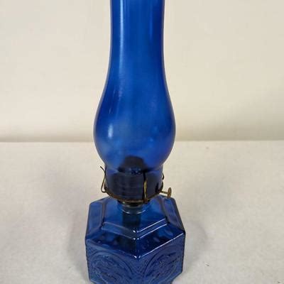 Cobalt Blue Glass Oil Lamp Estatesales Org