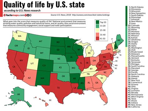 Quality Of Life By U S State Factsmaps