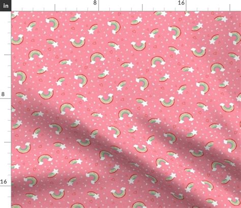 Pink Baby Girl Rainbow Fabric Iloverainbows by Lizmytinger Pink Girls ...