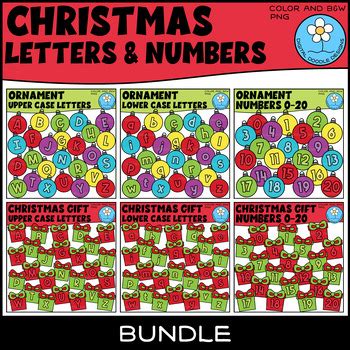 Christmas Letter And Number Tiles Clipart BUNDLE By Digital Doodle Designs