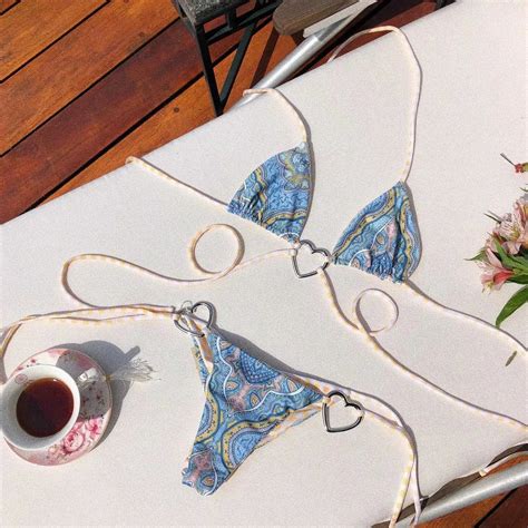 Floral Micro Bikini Set For Women Push Up Thong Swimsuit With Thong