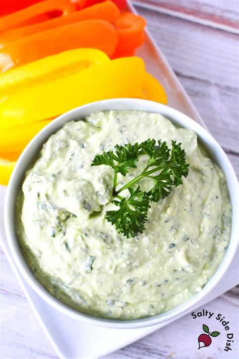 Thick Green Goddess Dip With Fresh Herbs Salty Side Dish