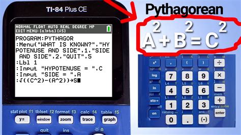 Ti Plus Ce Pythagorean Theorem Program Youtube