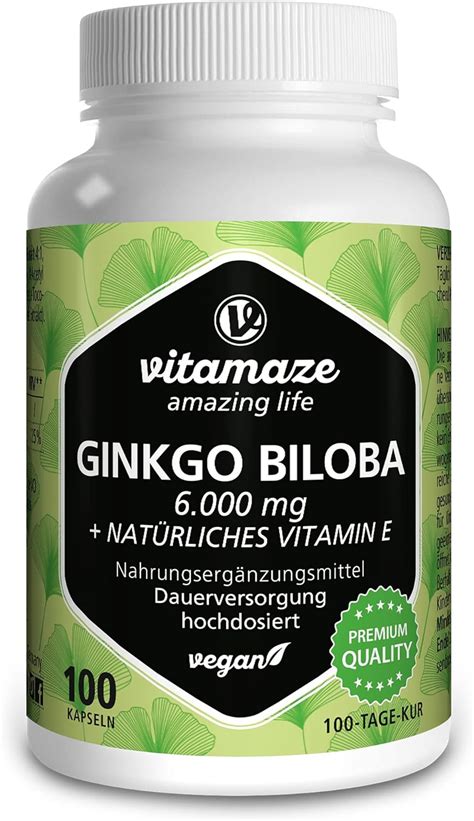 Vitamaze Ginkgo Biloba Capsule Mg Alto Dosaggio Vegano