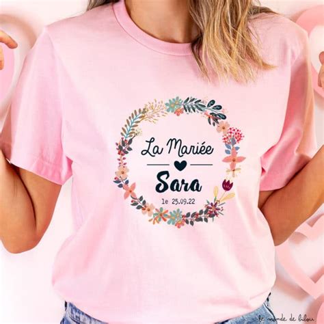 T Shirt Rose Evjf Future Mari E Petit C Ur Le Monde De Bibou