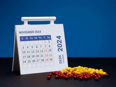 Premium PSD Psd Desk Calendar 2024 Mockup