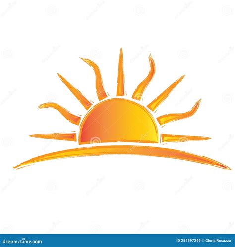 Logotipo Raio Solar Vetor Climático Tropical Ilustração Stock