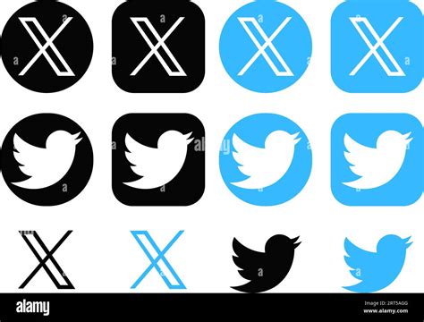 Twitter X Nuevo Logo Vcetor X Nuevo Icono De Twitter Conjunto De