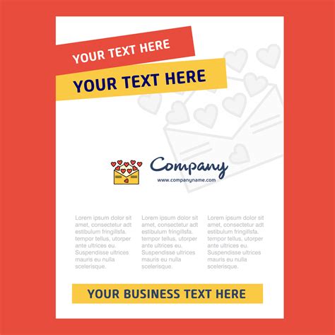 Love Letter Title Page Design For Company Profile Annual Report