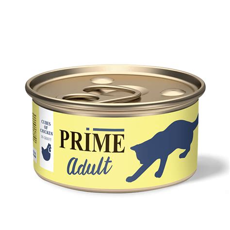 Прайм влажный корм для кошек, кусочки в соусе с курицей, 75г, PRIME Adult