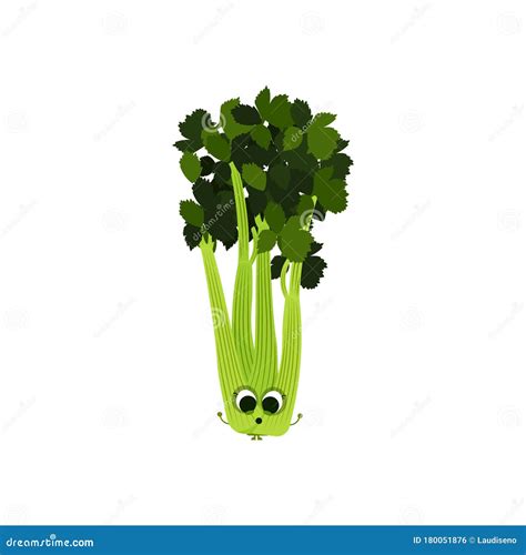 Isolated Celery Cartoon Vector Illustration | CartoonDealer.com #180051876