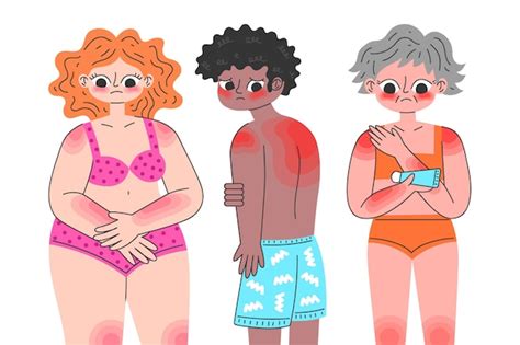 Free Vector Flat Design People With Sunburn Collection