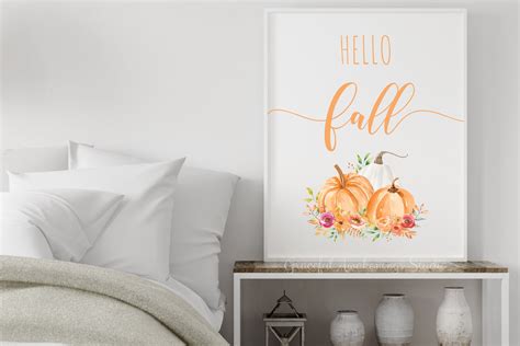 Hello Fall Print Fall Decor Autumn Wall Art Hello Fall | Etsy