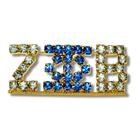 Zeta Phi Beta ΖΦΒ Greek Letters Rhinestone Pin Betty S Promos Plus Llc