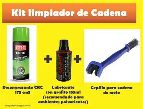 Kit Limpiador Lubricante Para Cadena De Moto Desengrasante Env O Gratis